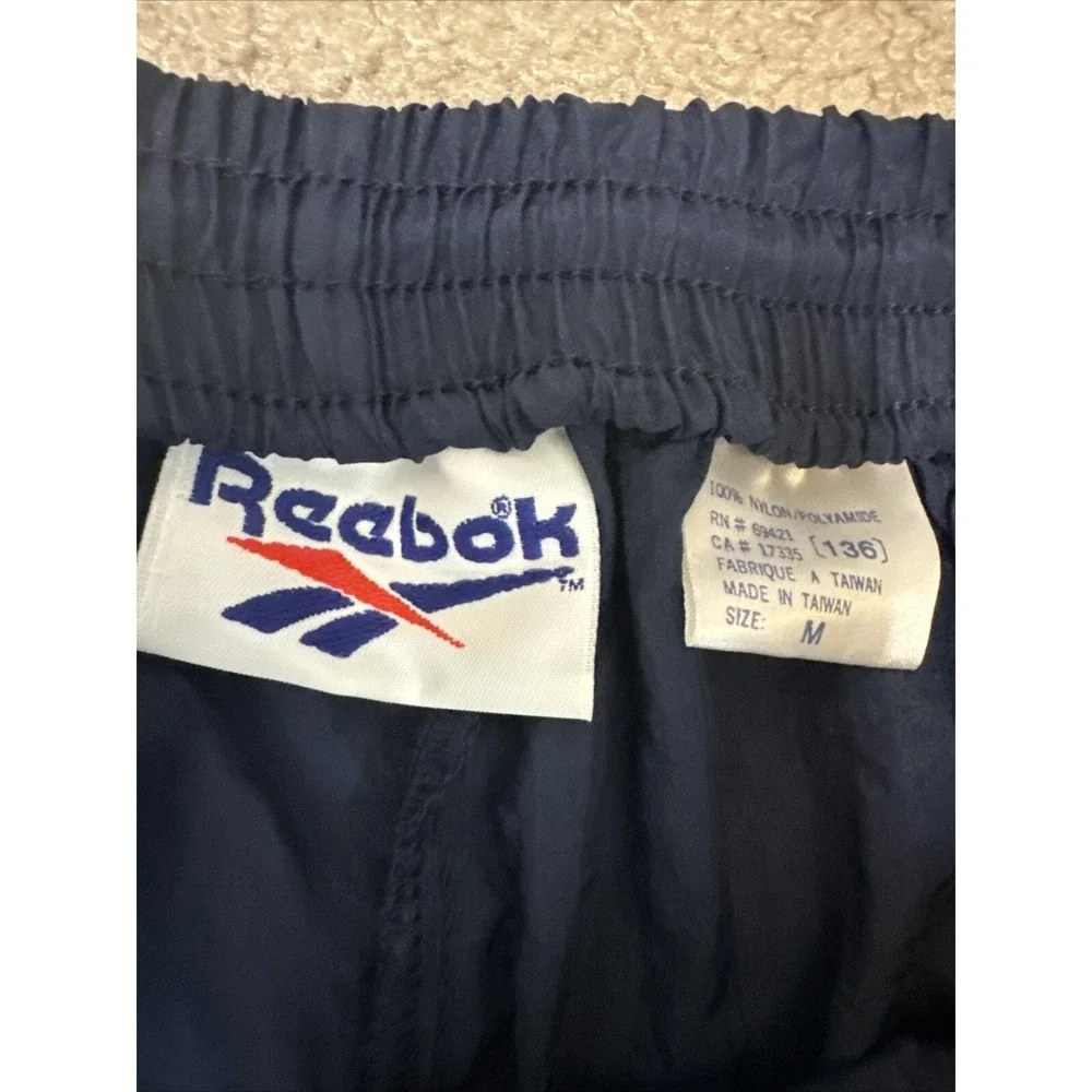 Vintage Reebok Pants Mens Medium Blue Windbreaker Track Soccer 90s Deadstock